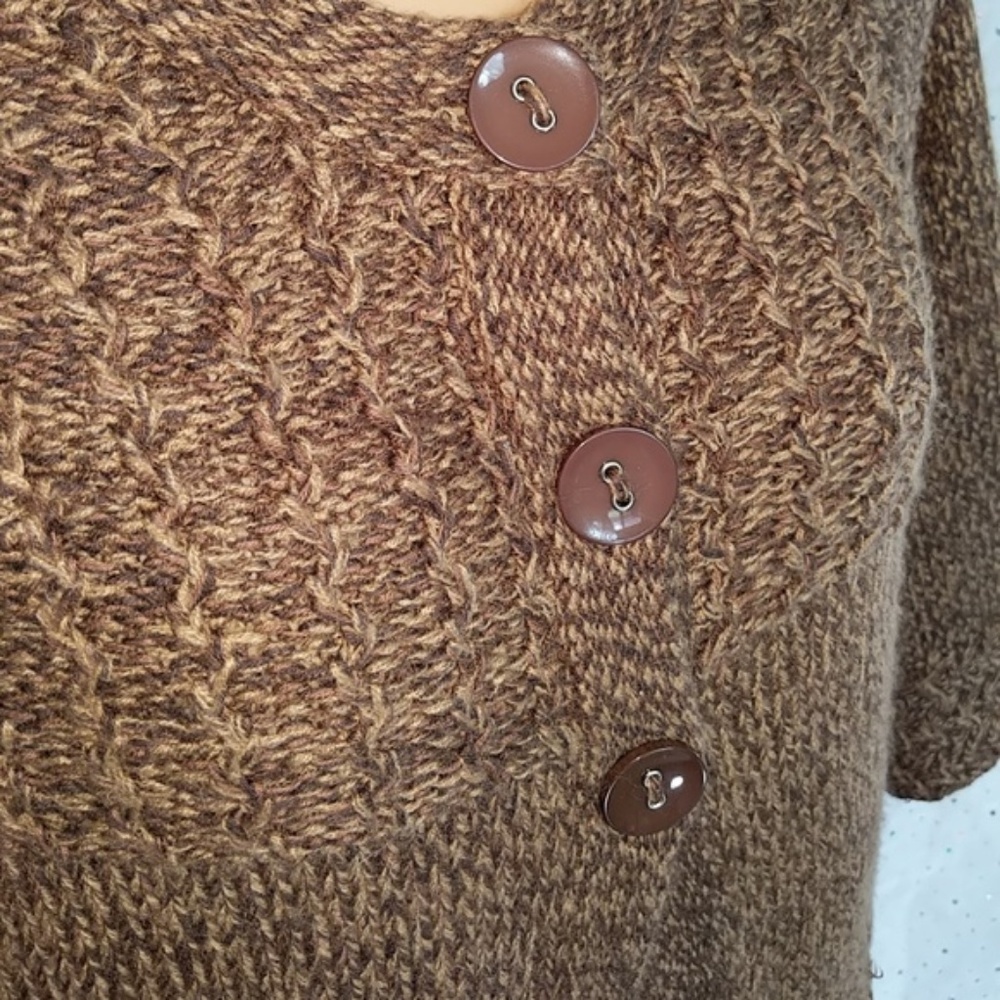 DRESSBARN Brown Marled Cardigan Swing Sweater XL - Picture 4 of 8